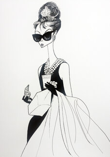 Audrey At Tiffanys 1999 Limited Edition Print - Al Hirschfeld Audrey At Tiffanys 1999 Limited Edition Print - Al Hirschfeld