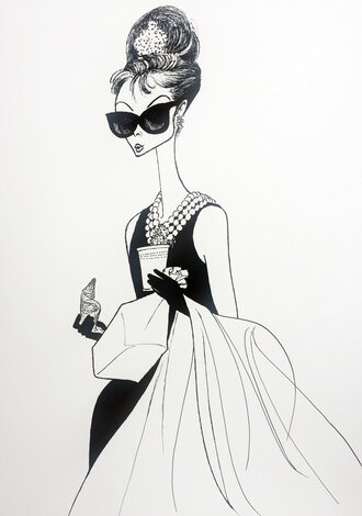 Audrey at Tiffanys 1999 Limited Edition Print - Al Hirschfeld