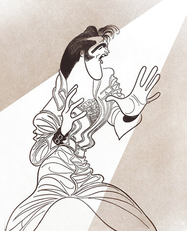 Untitled Lithograph (Elvis Presley) Music Limited Edition Print - Al Hirschfeld