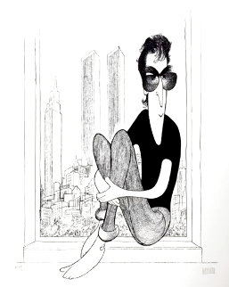 John Lennon with Twin Towers in the Background Limited Edition Print - Al Hirschfeld