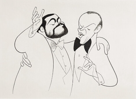 Sinatra and Pavarotti 1982 - Music Limited Edition Print - Al Hirschfeld