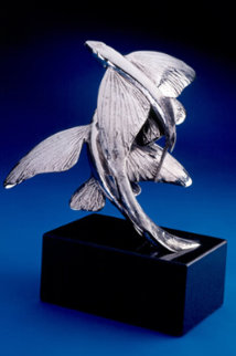 Flying Fish Stainless Steel Sculpture 1996 11 in  Sculpture - Tony Hochstetler