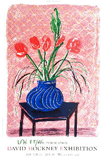 'Amaryllis in Vase' Hand Signed Exhibition Poster 1985 HS Limited Edition Print - David Hockney 'Amaryllis in Vase' Hand Signed Exhibition Poster 1985 HS Limited Edition Print - David Hockney