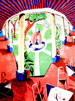 Views of Hotel Well III Exhibition Poster Hand Signed 1986 HS Limited Edition Print - David Hockney Views of Hotel Well III Exhibition Poster Hand Signed 1986 HS Limited Edition Print - David Hockney