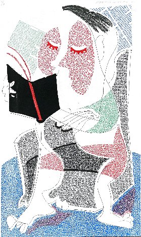 Man Reading Stendahl Limited Edition Print - David Hockney
