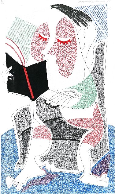 Man Reading Stendahl Limited Edition Print by David Hockney