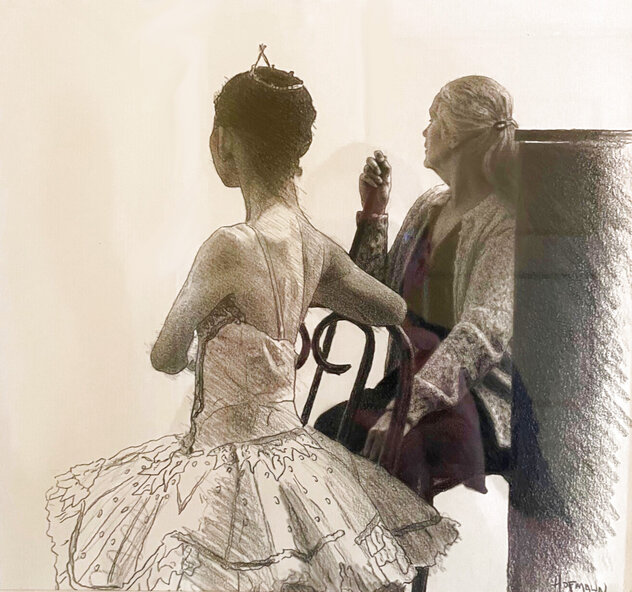 Ballet Mistress Drawing 21x21 Drawing by Douglas Hofmann