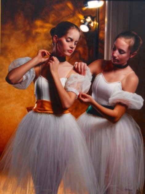 Backstage, Two Dancers 2002 Original Painting by Douglas Hofmann