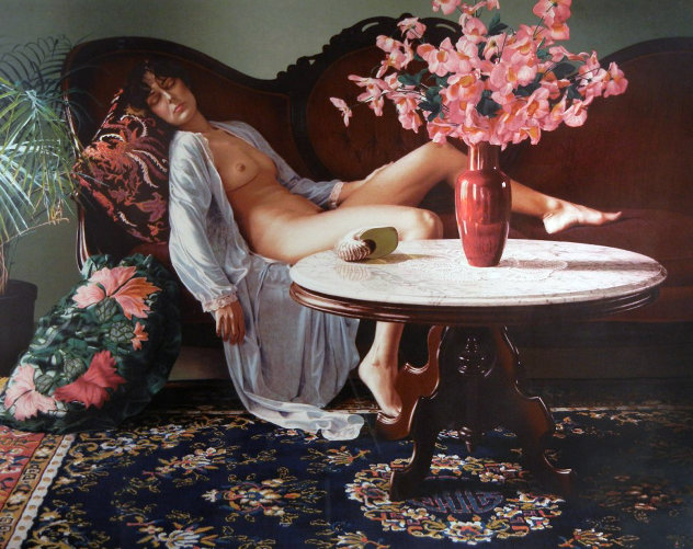 Jessica with Remarque 1983 Limited Edition Print by Douglas Hofmann