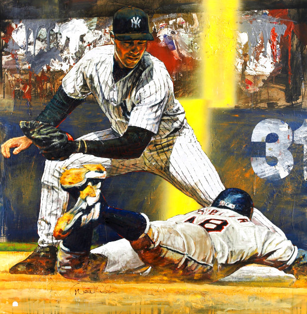 Derek Jeter Making the Tag PP 2003 Limited Edition Print by Stephen Holland