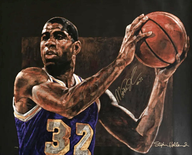Magic Johnson Magics’ Number HS Magic #32 Limited Edition Print by Stephen Holland