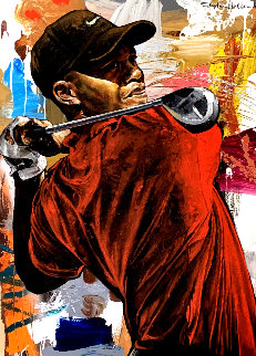 Tiger Woods the Driver 46x33 Super Huge Original Painting - Stephen Holland Tiger Woods the Driver 46x33 Super Huge Original Painting - Stephen Holland