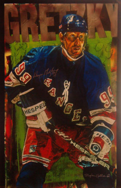 Wayne Gretzky New York Rangers 2000 Embellished HS by Gretsky Limited Edition Print by Stephen Holland