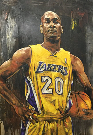 Gary Peyton 46x28  Huge - Lakers Original Painting - Stephen Holland