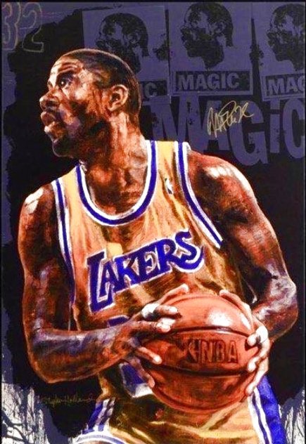 Magic Johnson Embellished 2013 HS by Magic Johnson Limited Edition Print by Stephen Holland