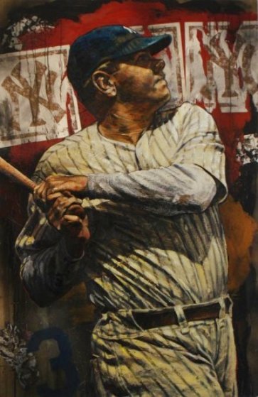 Babe Ruth Embellished 2006 Giclee on Canvas 41x27 by Stephen Holland ...