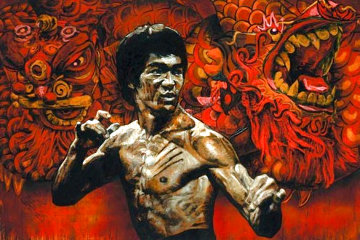 Bruce Lee 2005 Embellished Limited Edition Print - Stephen Holland Bruce Lee 2005 Embellished Limited Edition Print - Stephen Holland