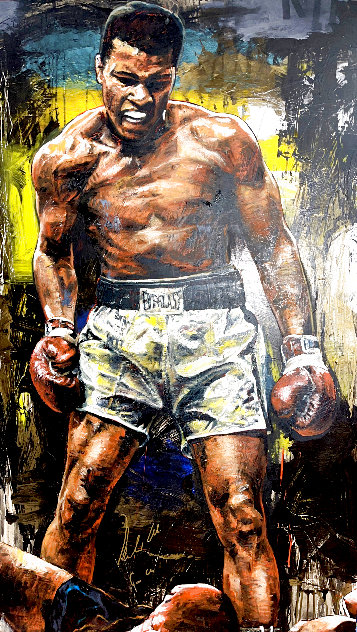 Ali the Greatest  56x32 - Huge - Hand Signed Ali Original Painting by Stephen Holland