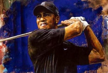 Blue Hawaii - Tiger Woods 2005 Embellished - HS by Tiger - Huge Limited Edition Print - Stephen Holland