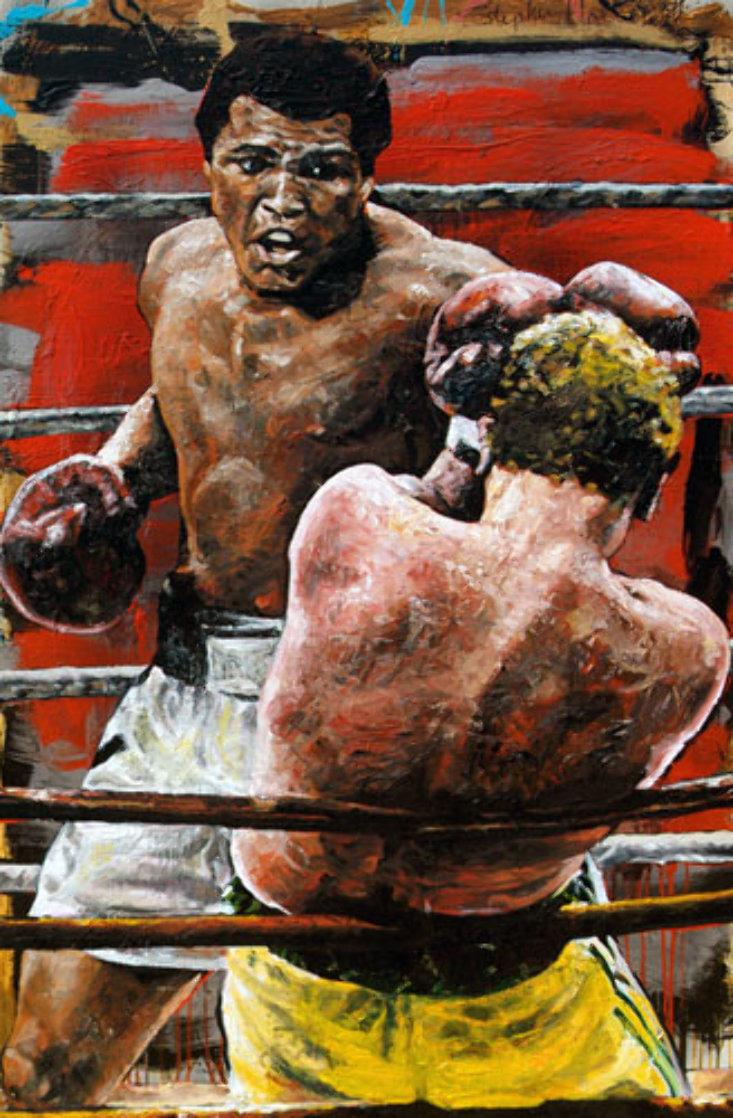 Ali Turns It On - Cassius Clay (Muhammad Ali) 2001 HS 60x38  Huge Original Painting by Stephen Holland