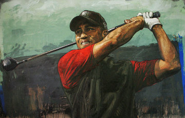 Tiger Woods Tee Off AP 2006 HS Tiger Embellished Limited Edition Print - Stephen Holland Tiger Woods Tee Off AP 2006 HS Tiger Embellished Limited Edition Print - Stephen Holland