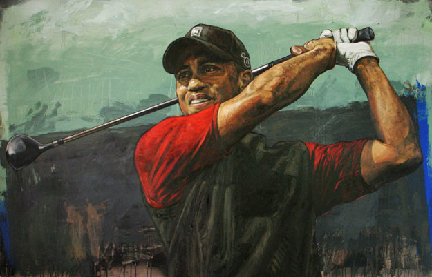 Tiger Woods Tee Off AP 2006 HS Tiger Embellished Limited Edition Print by Stephen Holland Tiger Woods Tee Off AP 2006 HS Tiger Embellished Limited Edition Print by Stephen Holland