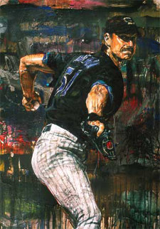Randy Johnson 2002 Embellished Limited Edition Print - Stephen Holland Randy Johnson 2002 Embellished Limited Edition Print - Stephen Holland