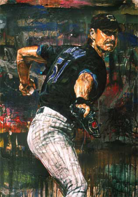 Randy Johnson 2002 Embellished Limited Edition Print by Stephen Holland