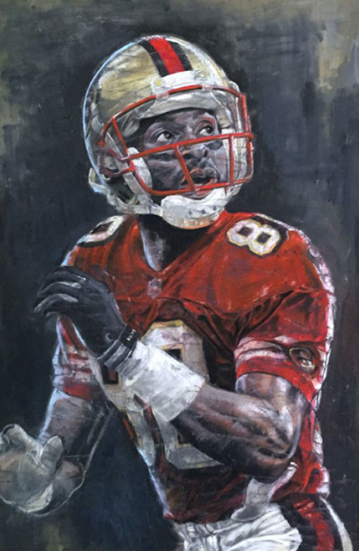 Jerry Rice 30x42 Huge Original Painting by Stephen Holland