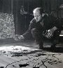 Jackson Pollock Painting in His Studio 1949 16x20 - Springs, New York Photography by Martha Holmes - 0
