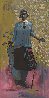 Vintage Golfer - Female 2015 48x24 Original Painting by John Holyfield - 1 Vintage Golfer - Female 2015 48x24 Original Painting by John Holyfield - 1