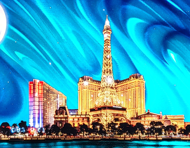 Eiffel Tower In Las Vegas Mural - Murals Your Way