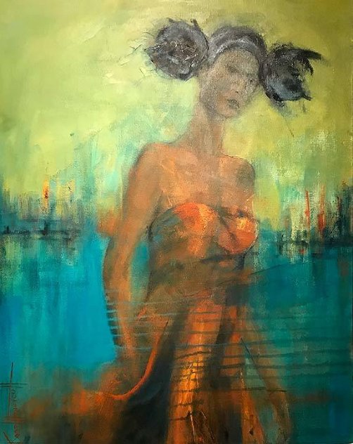 Aqua Mist 2017 30x24 Original Painting by Karol Honeycutt