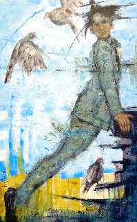 Birder 2020 48x30 Huge Original Painting - Karol Honeycutt Birder 2020 48x30 Huge Original Painting - Karol Honeycutt
