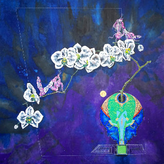 Floral Zen 2020 33x33 Original Painting - Lu Hong
