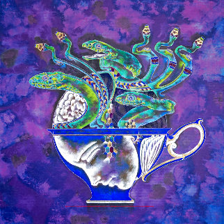 Medusa in the Tea Cup #1 2020 20x20 Original Painting - Lu Hong