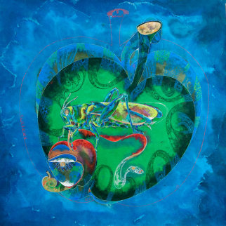 Intellectual Fruit II 2010 40x40 Original Painting - Lu Hong Intellectual Fruit II 2010 40x40 Original Painting - Lu Hong