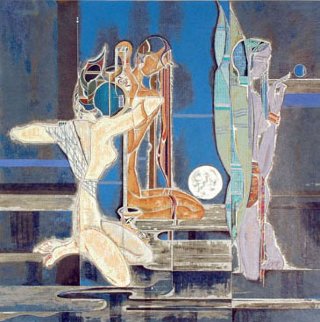 Full Moon And Water 1990 Limited Edition Print - Lu Hong Full Moon And Water 1990 Limited Edition Print - Lu Hong