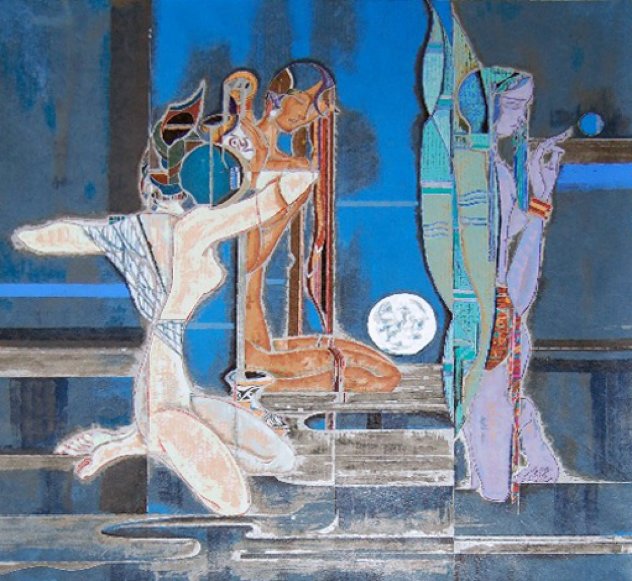 Full Moon And Water 1987 Limited Edition Print by Lu Hong