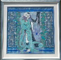 Maid and Death 1990 52x52 Super Huge Original Painting by Lu Hong - 1 Maid and Death 1990 52x52 Super Huge Original Painting by Lu Hong - 1