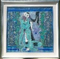 Maid and Death 1990 52x52 Super Huge Original Painting by Lu Hong - 2 Maid and Death 1990 52x52 Super Huge Original Painting by Lu Hong - 2