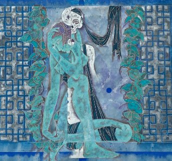 Maid and Death 1990 52x52 Super Huge Original Painting - Lu Hong Maid and Death 1990 52x52 Super Huge Original Painting - Lu Hong