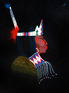 Comanche Maiden 1972 9x7 Original Painting - Rance Hood