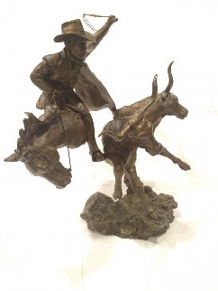 Head Em Up Bronze Sculpture 18 in 2004 Sculpture - Mark Hopkins Head Em Up Bronze Sculpture 18 in 2004 Sculpture - Mark Hopkins