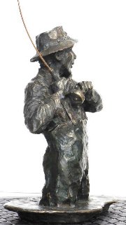 Hooked and Trout, Set of Two Bronze Sculptures 1989 8 in Sculpture - Mark Hopkins Hooked and Trout, Set of Two Bronze Sculptures 1989 8 in Sculpture - Mark Hopkins