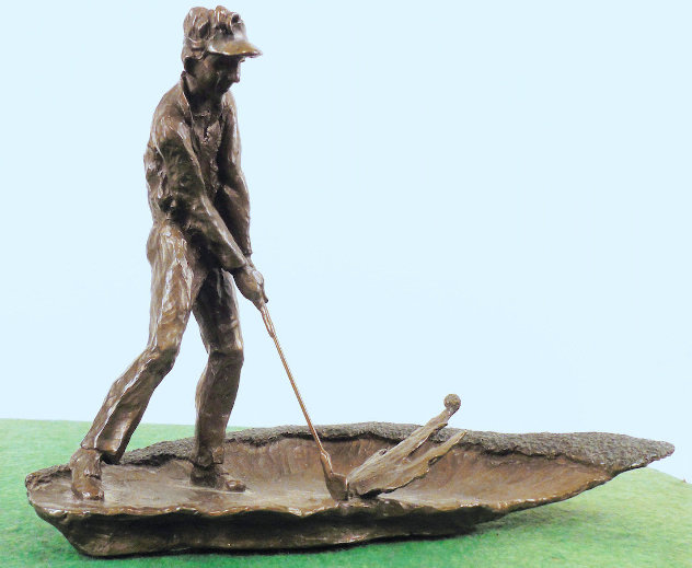 Sandtrap Bronze Sculpture 1989 10 in - Golf Sculpture by Mark Hopkins