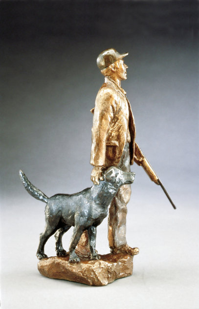 Hunters Bronze Sculpture 1997 9 in Sculpture by Mark Hopkins