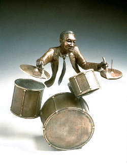 Jazz Suite: Jazz Drums Bronze Sculpture 1993 12 in Sculpture - Mark Hopkins Jazz Suite: Jazz Drums Bronze Sculpture 1993 12 in Sculpture - Mark Hopkins