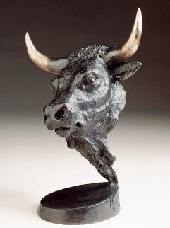 Bronze Bull Bronze Sculpture 1992 16 in Sculpture - Mark Hopkins