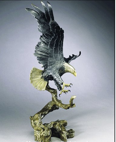 Sovereign  Territory Bronze Sculpture 1998 21 in - Eagle Sculpture - Mark Hopkins